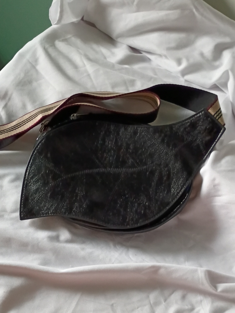 Black Crossbody Sling  leaf Bag